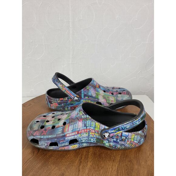 Crocs Cyber Nights Classic Clog Unisex Mens 9 Womens 11 Multicolor Japan City - Picture 2 of 12